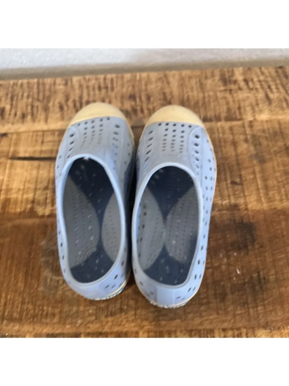 Native Shoes Kid's Boy Jefferson Slip-on Sneakers Water Blue/White Size 12